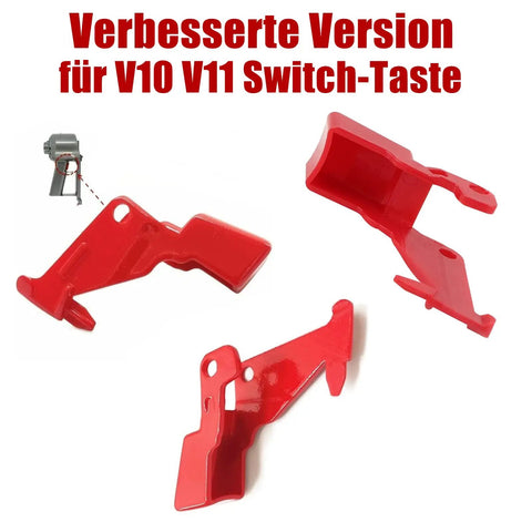 Reinforced Trigger Switch Button For V11 V10 V15 Vacuum Cleaners Replacement Part shown in red plastic with reinforced base.