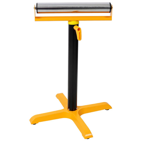Dead Nuts Stable Single Roller Stand Heavy Duty Material Support For Table Saw And Planer With Four Leg Base Handling Up To 170 Pounds, adjustable height.