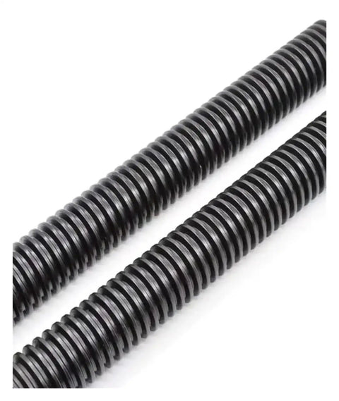 Heavy Duty T16 Trapezoidal Lead Screw Featuring Solid Brass Nut And Clean 4mm Pitch Threads For Smooth Runnin Cnc Routers And 3D Printers. Close-up of two lead screws showing precise threading detail.