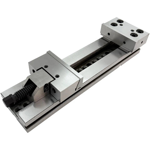 Real Deal Six Inch CNC Milling Vise With Three Hundred Millimeter Jaw Opening And Built Tough Alloy Steel Frame for precision machining tasks.