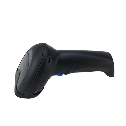 Side view of QD2590 Handheld Corded Barcode Scanner Kit for 1D, 2D, and Postal Codes, IP52 Black, showcasing ergonomic grip.