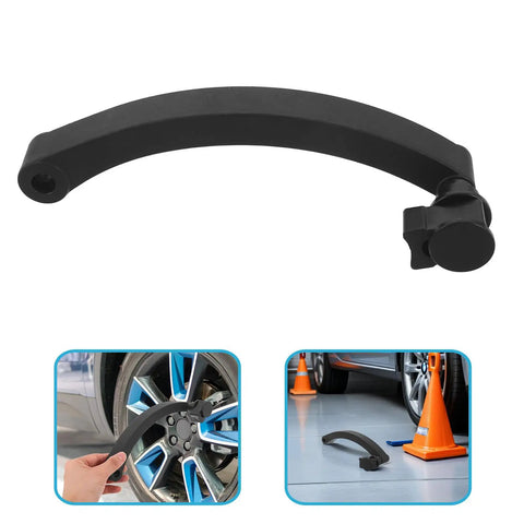 Close-up of Heavy Duty Tire Balancing Machine Pull Handle made from quality tough black plastic for wheel adjustments.