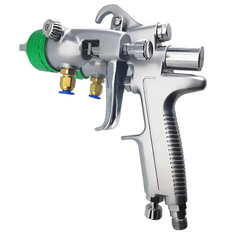 Professional Pneumatic Paint Sprayer Featuring Dual Nozzle Spray Gun Plus Precision Point Three Millimeter Tip for detailed automotive work.