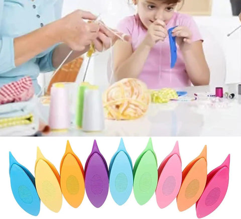 Nine Colorful Plastic Tatting Shuttles Set for Lace DIY Hand Lacemaking Craft, Must Have for Easy Thread Organization