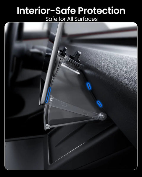 Hidden Under Screen Storage Box For Tesla Model Y 2020 To 2026 installed behind center display, showing secure fit and easy installation.