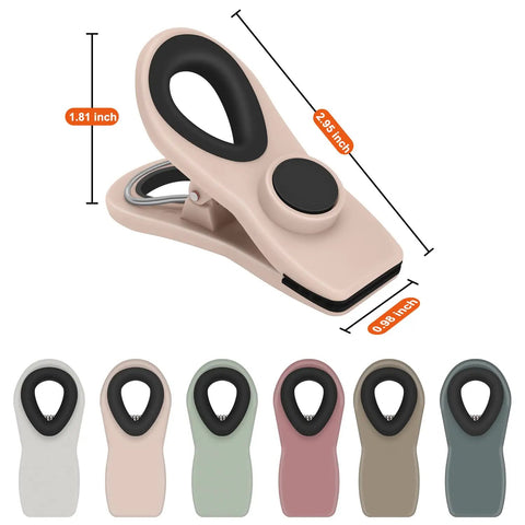 Game Changer Heavy Duty Magnetic Clips Keep Chips And Snacks Locked Down Crisp Through The Week Assorted Muted Tones 2.95 inch clip