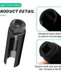 Front view of Oxygen Sensor Socket With Side Wire Cutout Half Inch Drive And Seven Eighths Inch 6 Point O2 Sensor Wrench Removal Tool