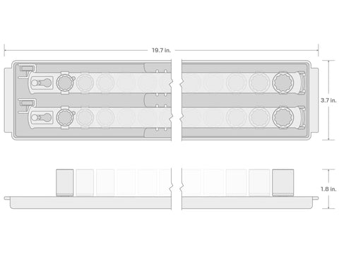 Technical diagram of Pro Grade DIY Ready Three Eighths Inch Drive Twelve Point Socket Set, Thirty Four Piece with dimensions shown.