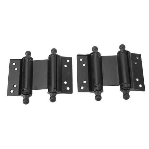 Stainless Steel Self Closing Door Hinges Black Double Action Spring Hinges Both Directions Opening Heavy Duty Polished Finish Cafe Saloon Bar Counter Pub Swing Doors