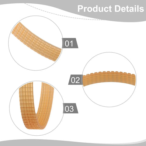 Built Tough For The Daily Grind Heavy Duty Ribbed Planer Belt For 9401 Belt Sander shown from multiple angles highlighting ribbed design.