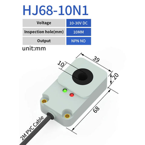 Inductive Proximity Sensor Rugged Ring Switch 10mm Sensing With 10 To 30V DC NPN PNP Outputs Screw Mount IP67 Waterproof Industrial Grade Stainless Steel Housing For Metal Drop Detection
