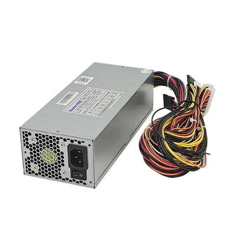 Beefy 600W High Efficiency Industrial Power Supply For 2U Server Racks PSU Max Output With Stable Power Delivery Durable Build Energy Saver Ideal For Enterprise And Home Lab Server Gear, gray metal PSU with bundled cables