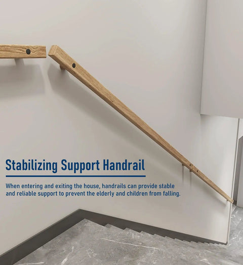 Top Shelf Natural Wood Wall Mount Stair Handrails With A Non Slip Grip Built For Heavy Duty Daily Wear This Three Foot Safety Railing keeps seniors and kids secure.