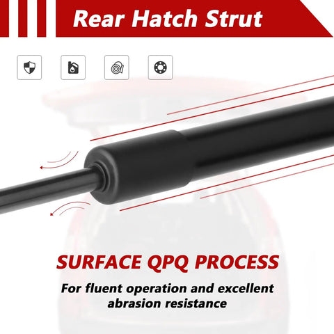 Close-up of a Honda Pilot Rear Hatch Lift Supports Replacement For 2009 2010 2011 2012 2013 2014 2015 Models, showing QPQ process