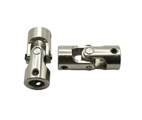Five Pack 8mm to 8mm Universal Joint Motor Shaft Couplers Rotatable Steering Connectors, 45 Steel Construction Electroplated