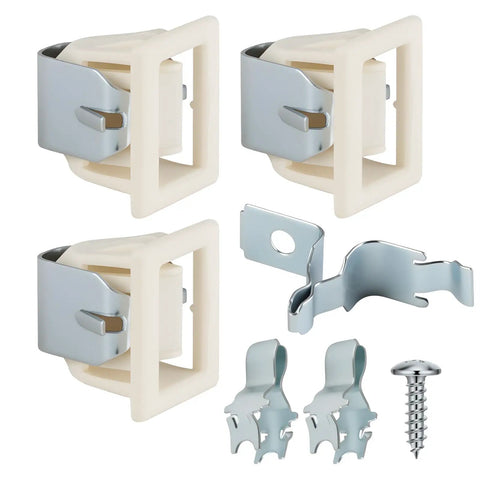 3 Pack Dryer Door Latch Strike Kit Replacement For Whirlpool Kenmore Maytag GE Frigidaire Dryers Replaces Parts shown