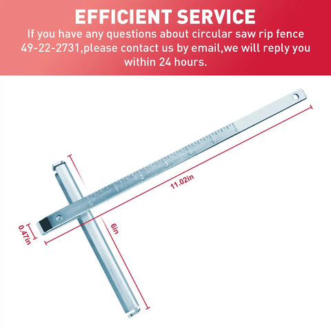 Dead Straight Rip Fence 49-22-2731 Replacement Compatible With Milwaukee M18 Fuel 2731 And 2732 Circular Saws, 11.02in length