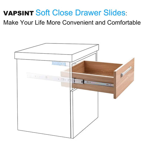 16 Inch Soft Close Drawer Slides, Heavy Duty Side Mount Cabinet Glides With Ball Bearing, 110Lb Capacity attached to cabinet