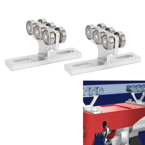 Domary Electric Hoist Trolley Roller Assembly 6 Wheel Heavy Duty Strut Channel Unit with S45C steel rollers for smooth operation.