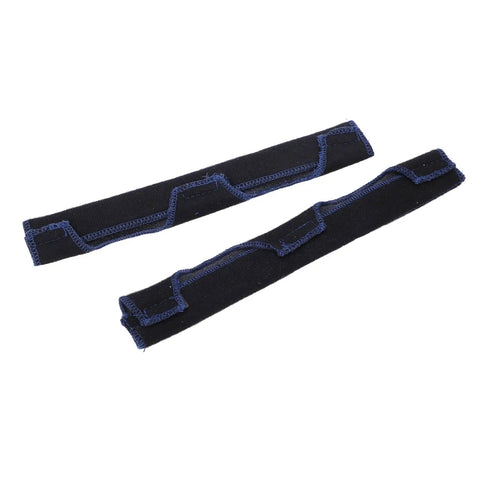 Premium Cotton Hard Hat Sweatbands 2 Pack Breathable Reusable Headband For Construction Crews And Trade Pros shown in black with blue stitching.