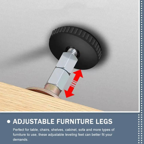 30 Pc Adjustable M8 Threaded Furniture Leveling Feet for Tables and Cabinets, Heavy Duty Black ABS and Iron, Easy Install Glide Feet to Cut Friction and Wobble, Durable Levelers for Home and Office, Perfect for Wood Floors, black threaded foot under cabinet