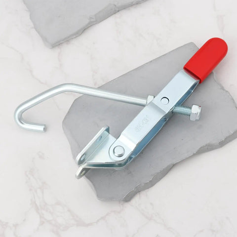 Two Pack J-Hook Toggle Clamp 170kg Capacity, 143x49mm Quick-Action Draw Latch Clamp with red handle