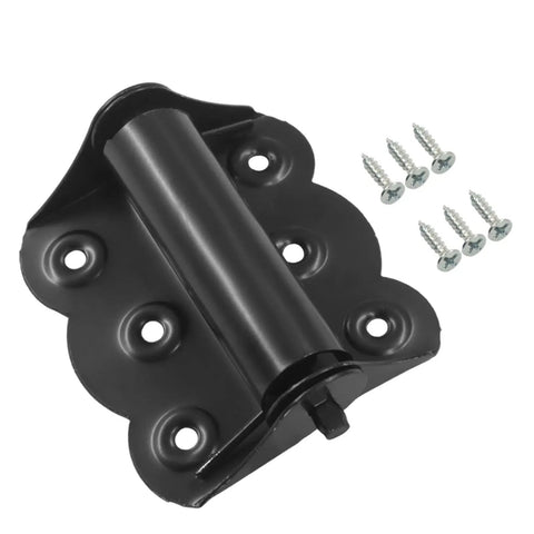 Six Pack Door Spring Hinges Set Self Closing No Slam 180 Degree Spring Loaded black hinge with screws included