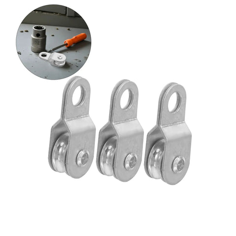 12 Pack Swivel Rope Pulleys For 6mm Rope Aluminum Coated Zinc Cable Roller With Smooth Bearing System Low Friction Durable Lightweight Pulleys For Outdoor Adventures And Home DIY Projects Go To Gear, 3 silver pulleys