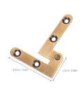 Heavy Duty Bronze Hidden Pivot Door Hinges Set For Bookshelves And Cabinets Low Key Invisible Secret Door Hardware Kit Premium Pivot Hinge System For Concealed Doors 2 Pack By Uonlytech, single hinge with dimensions displayed