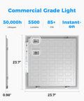 4 Pack 2x2 LED Flat Panel Light With 5500 Lumens 0 to 10V Dimmable And 30W 35W 40W 45W 50W Selectable Watts Five CCT Options