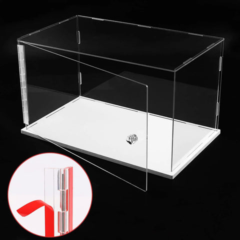 Clear Self Adhesive Acrylic Hinge 12 Inch Continuous Piano Hinge For DIY Cabinets Boxes Aquarium Lids And Display Cases 300x45 mm Easy Install Folding Hinge Tool on a transparent box