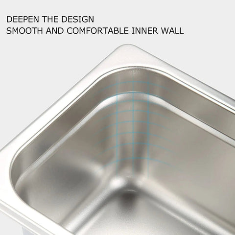 Interior view of Super Solid Stainless Steel Coffee Knock Box Built Like A Tank, showcasing smooth walls for easy cleanup.