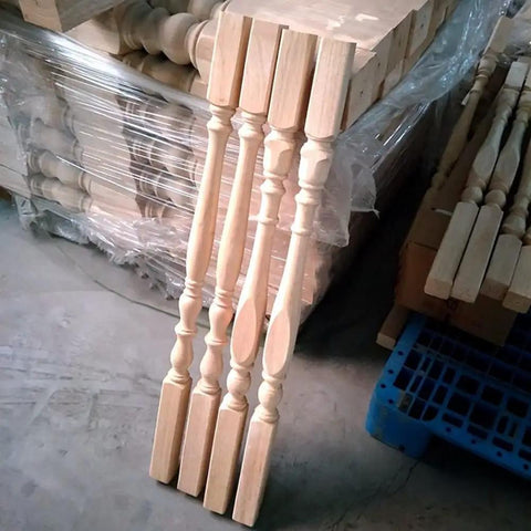 Upgrade Your Space With Premium Replacement Wood Balusters And Stair Spindles For Quick Porch Fixes, Classic Carved Poplar Columns, 37 Inch Posts.