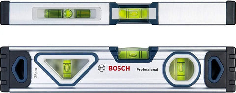 Kickass 10 Inch Precision Spirit Level Featuring Hella Strong Magnets Compact Fit For Fast Layouts Ultra Readable Vials, top and bottom view with vials