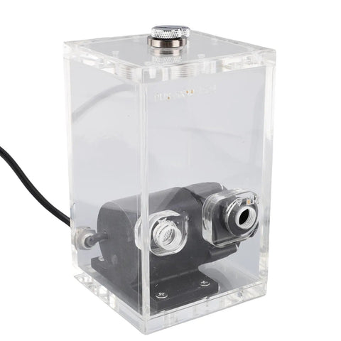 Durable Acrylic Water Cooling Pump Reservoir Combo 850Ml Capacity Quiet Operation Sturdy Design 5Mm Wall Integrated System for PC Enthusiasts.