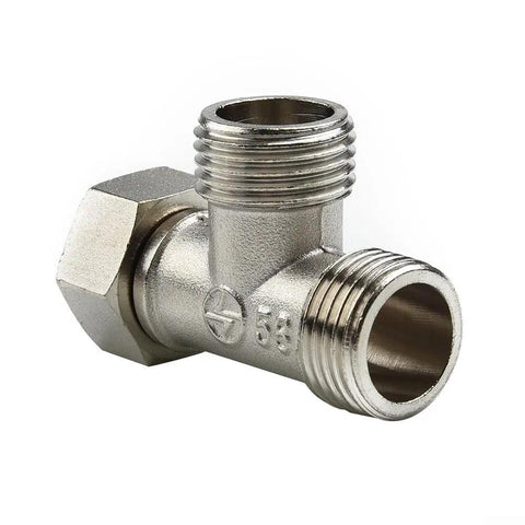 Tough And Slick T Adapter Diverter Valve For Bidet Sprayer And Shower Splitter with solid brass construction and G1.2 fittings.