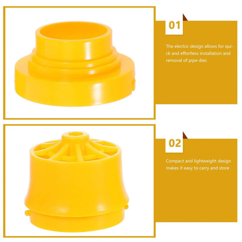 Toddmomy Electric Pipe Threader Kit Compat With Manual Power Drill Plastic PVC threading tool set, lightweight yellow pipe die.