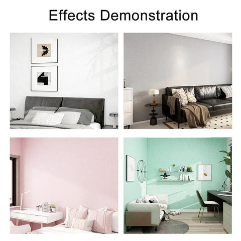 Four images showcasing Nine Millimeter IXPE Foam Wall Panels Peel And Stick for interior basement finishing in various colors.
