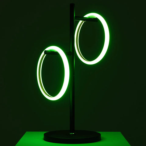 Saturn RGB Color Changing Table Lamp With Tree Desk Design Two LED Lights For Living Room Bedroom Office Reading Modern Black Finish