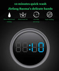 Digital timer display showing 10 minutes for quick wash on the Compact Portable Washing Machine With Integrated Drying Bucket And Quick Drain Hose 3.8 Kilogram Capacity Mini Clothes Washer Ideal For Tight Spaces Dorm Life And No Sweat Laundry Sessions.