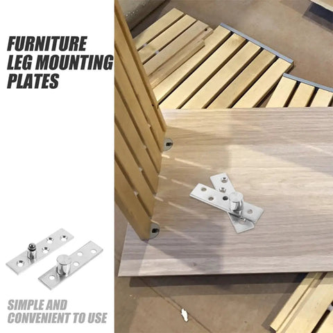 Metal 360 Degree Pivot Hinges for Doors and Cabinets, Heavy Duty, Fits 20 to 40mm Thickness shown on wood furniture