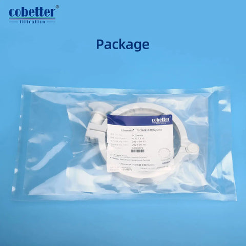 3/4 Inch Reinforced Nylon Tri Clamp Boasts Top Shelf Leak Proof Sealing For Pharma Fluid Pipelines in sealed package.