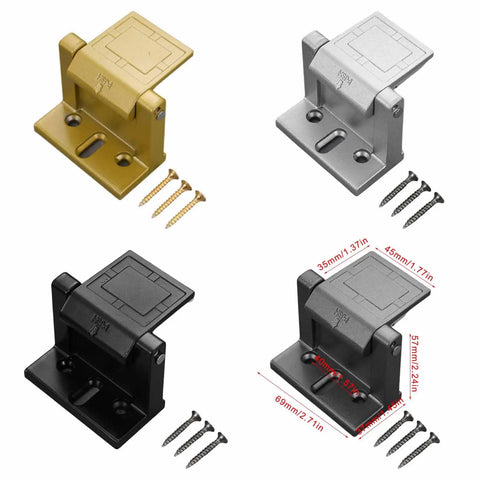Heavy Duty Door Catch Secures Barns And Garages Easy Install Aluminum Lock For Privacy Bathroom Windows Home Safety Upgrade That Slays, in gold, silver, black with screws.