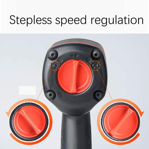 Close-up of stepless speed regulation settings on Pro Grade Pneumatic Impact Wrench High Torque Air Powered.