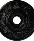 Vienna Black Pearl Ceiling Medallion, 20 Inch Outer Diameter, 3.5 Inch Inner Diameter, 1.5 Inch Projection, 6.5 Inch Canopy
