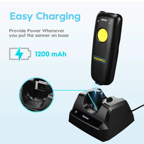 2D Wireless Barcode Scanner With Bluetooth And USB Dock For Inventory Management 1D 2D QR Code Reader with charging dock