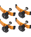 Beefy T Track Clamp Set For CNC Routers And Milling Machines, Heavy Duty Hold Down Clamps With Aluminum Alloy Bodies And Rubber Pads, 5 3 8 Inch Long, Fits 3 Inch Workpieces, 4 Piece Set, four clamps