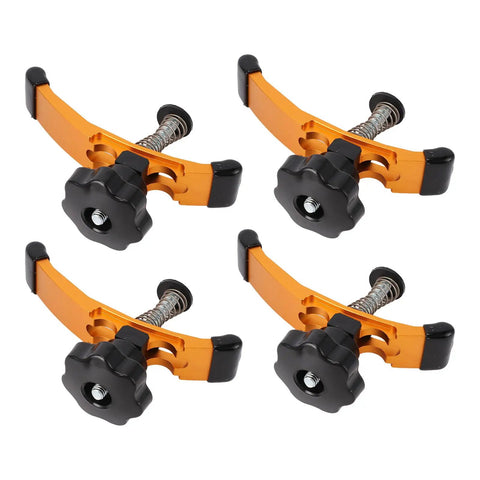 Heavy Duty T Track Hold Down Clamps With Thickened Rubber Pads, 5 3/8 Inch Aluminum Press Plate For CNC Router Woodworking And Milling Machine Jobs, set of four tools
