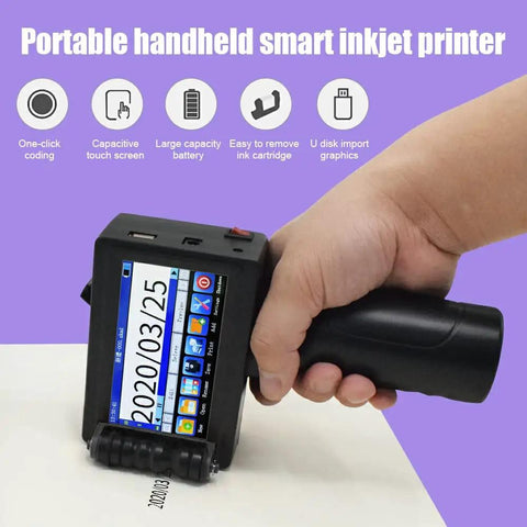 Straight Up Portable Handheld Inkjet Printer With Quick Drying Ink And Smooth Touchscreen for easy date printing.