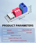 USB C Power Delivery Trigger Board Module For PD 3.0 2.0 And QC BC1.2 Testing 100W Max Output Overheat And Overvoltage Protection Adjustable Voltage Range Via DIP Switch High Speed USB Type C Charger Board 4 Pack
